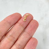 Dije Letra S Cursiva 0.25gr / 1.2cm / Circones Blancos Oro Amarillo