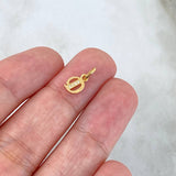 Dije Letra D Cursiva 0.3gr / 1.1cm / Circones Blancos Oro Amarillo