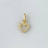 Dije Corazon 0.35gr / 1.2cm / Circones Blancos Oro Amarillo