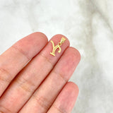 Dije Letra Y Cursiva 0.4gr / 1.5cm / Circones Blancos Oro Amarillo