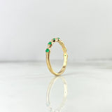 Anillo Burbujas 2.3gr / T6 3/4 / Esmeraldas 23pts Oro Amarillo (Joya)