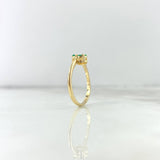 Anillo Flor Sellada 2.1gr / T6 1/2 / Esmeraldas 30pts Oro Amarillo (Joya) ©