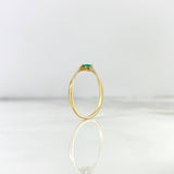 Anillo Solitario Curvas Abrazadas 1.45gr / T7 1/4 / Esmeraldas 15pts Oro Amarillo (Joya) ©