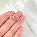 Piercing Simulador Earcuff 1.1gr / 2.3cm / Copo de Nieve Esmeraldas 20pts Diamantes 12pts Oro Amarillo (Joya) ©