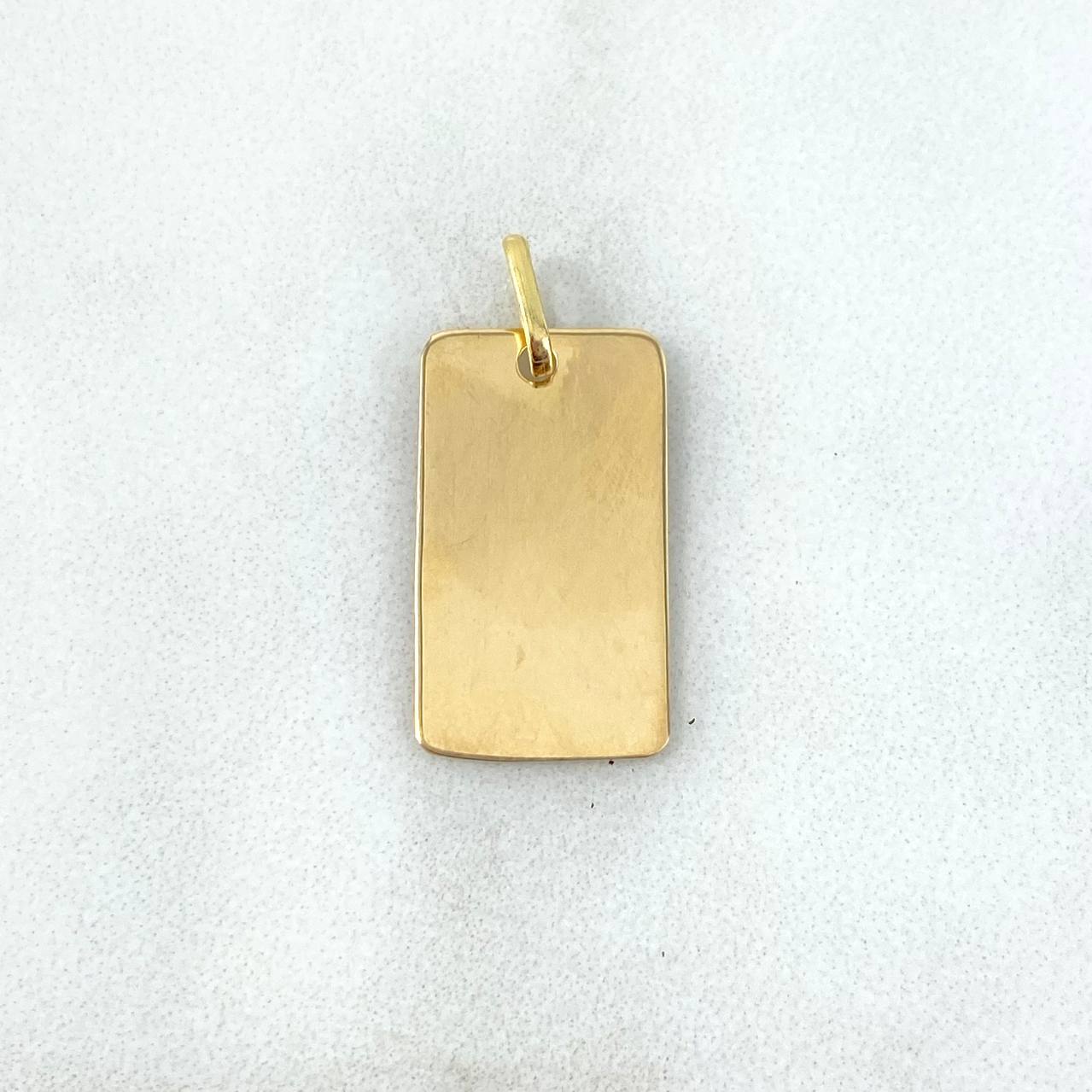 Dije Placa Rectangular 1.5gr / 2.5cm-1.1cm / Lisa Texturizada Oro Amarillo