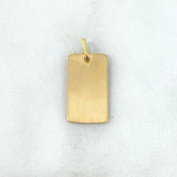 Dije Placa Rectangular 1.6gr / 2.5cm-1.1cm / Lisa Texturizada Oro Amarillo