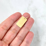 Dije Placa Rectangular 1.7gr / 2.5cm-1.1cm / Lisa Texturizada Oro Amarillo