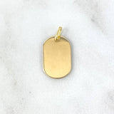 Dije Placa Rectangular Ovalada 1.35gr / 2.3cm-1.3cm / Lisa Texturizada Oro Amarillo