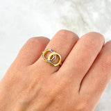 Anillo Aro Doble 2.05gr / T5 1/2 Circones Colores Oro Amarillo