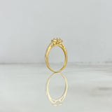 Anillo Solitario Halo Cuadrado 2.9gr / T7 / Circones Blanco Blancos Oro Amarillo ©