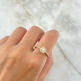 Anillo Solitario Halo Cuadrado 2.9gr / T7 / Circones Blanco Blancos Oro Amarillo ©