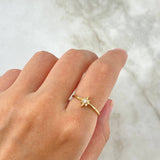 Anillo Estrella 1.6gr / T6 1/4 / Circon Blanco Oro Amarillo *