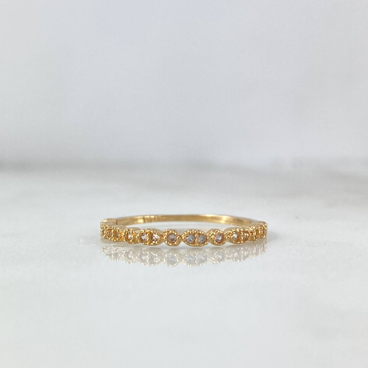 Anillo Morse 1.25gr / T7 1/2 / Circones Blancos Oro Amarillo ©