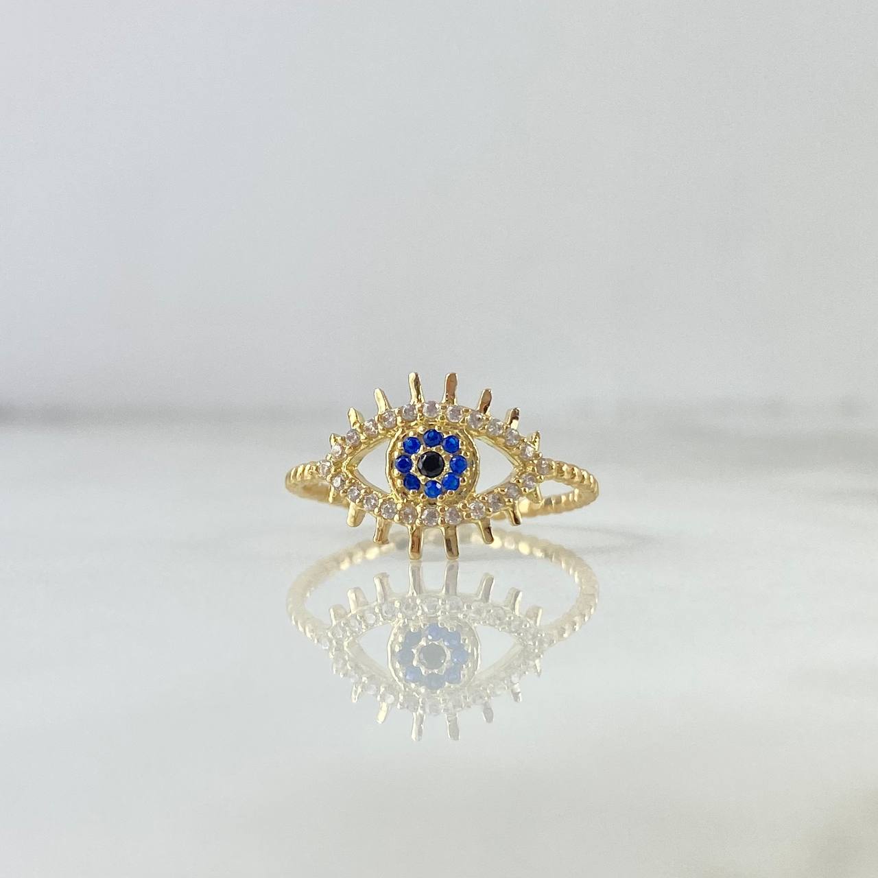 Anillo Ojo Mistico 1.7gr / T6 1/4 / Circones Blancos Azules Negro Oro Amarillo