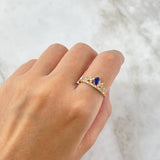 Anillo Tiara 15s 2.1gr / T7 / Circones Blancos Azul Oro Amarillo