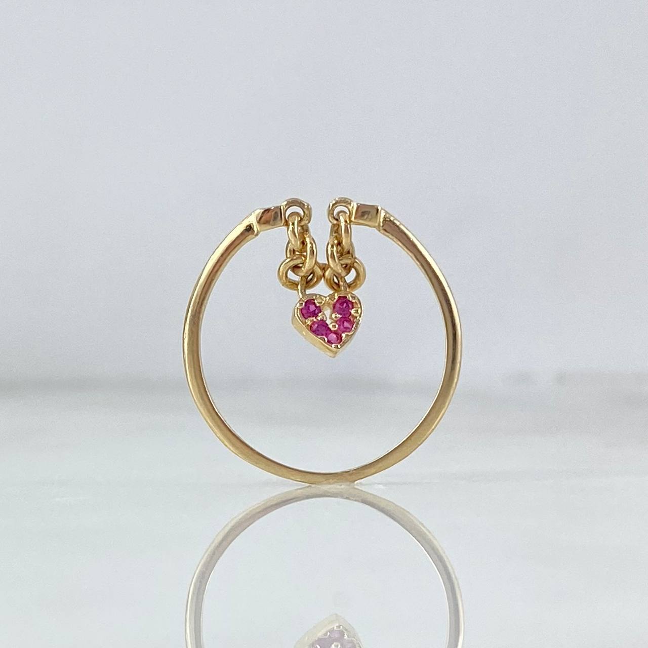 Anillo Candado Corazon 1.45gr / T6 1/4 / Circones Blancos Fucsias Oro Amarillo