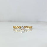 Anillo Solitario Infinitos 1.25gr / T7 1/2 / Circon Blanco Oro Amarillo