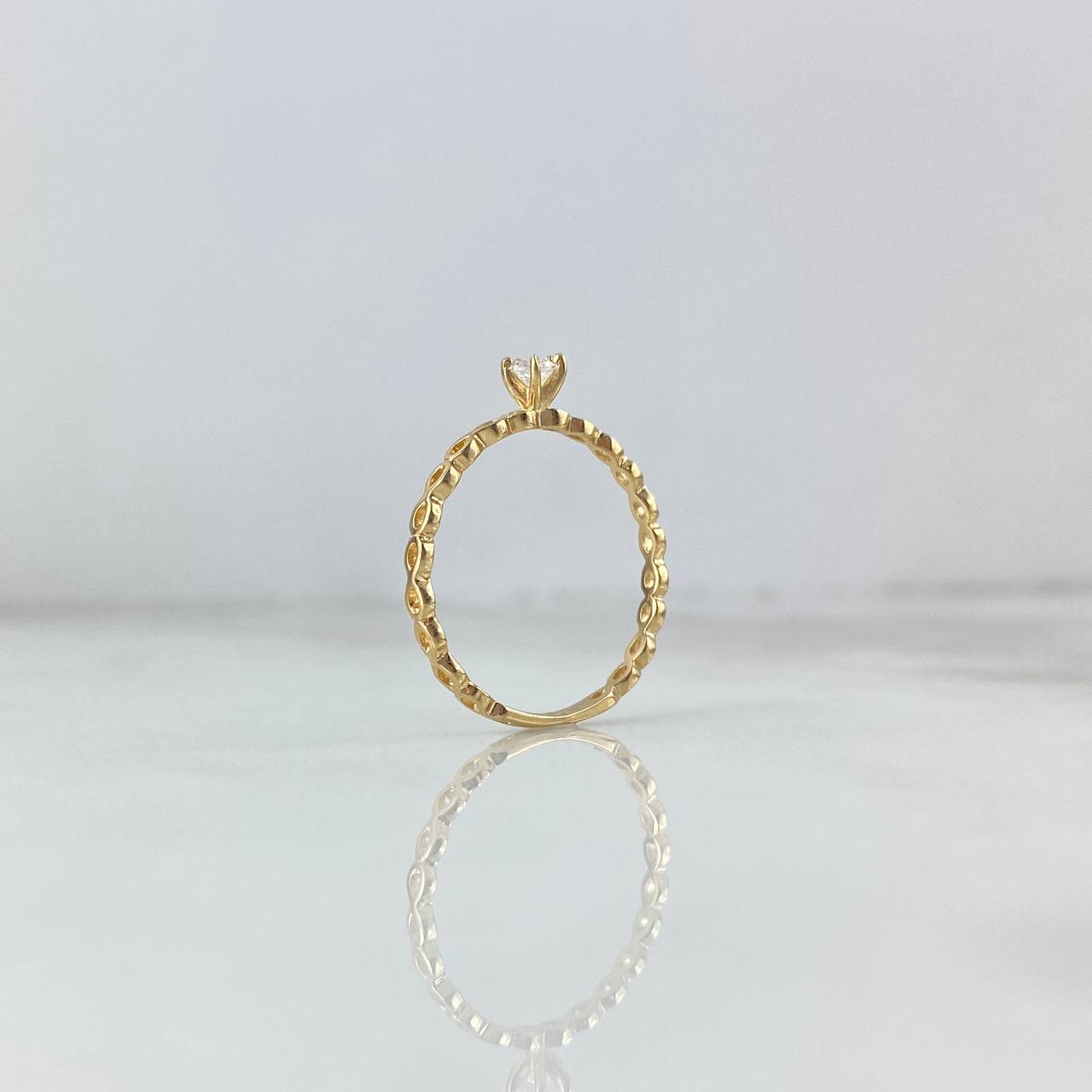 Anillo Solitario Infinitos 1.25gr / T7 1/2 / Circon Blanco Oro Amarillo