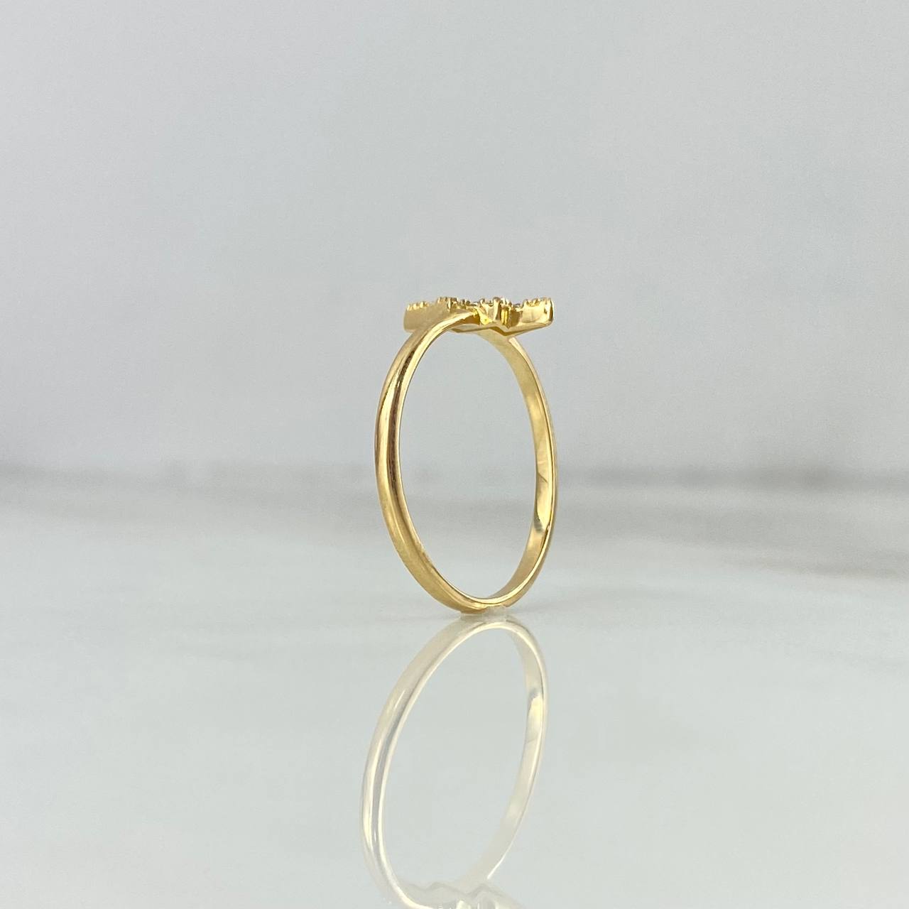 Anillo Rayo 1.25gr / T5 3/4 / Circones Blancos Oro Amarillo