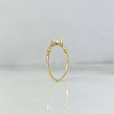 Anillo Solitario Rectangular Morse 1.1gr / T5 3/4 / Circones Blancos Oro Amarillo ©