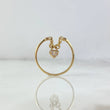 Anillo Candado Corazon 1.4gr / T7 1/2 / Circones Blancos Oro Amarillo