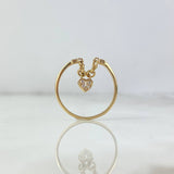 Anillo Candado Corazon 1.4gr / T7 1/2 / Circones Blancos Oro Amarillo