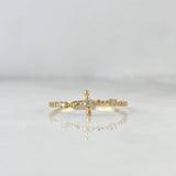 Anillo Puntos Cruz 0.85gr / T6 3/4 / Circones Blancos Oro Amarillo