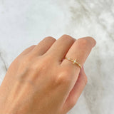 Anillo Puntos Cruz 0.85gr / T6 3/4 / Circones Blancos Oro Amarillo