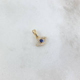 Dije Ojo Mistico 0.5gr / 1.2cm / Circones Blancos-Azul Oro Amarillo