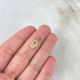 Dije Mano Hamsa 0.75gr / 1.5cm / Circones Blancos Oro Amarillo ©