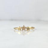 Anillo Tres Estrellas 0.85gr / T6 1/4 / Circones Blancos Oro Amarillo