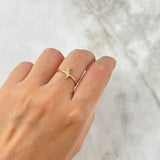 Anillo Rayo 1.25gr / T5 3/4 / Circones Blancos Oro Amarillo