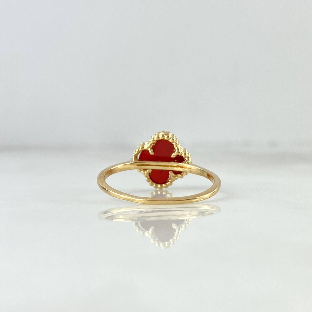 Anillo Trebol VCyA 2.2gr / T6 / Ámbar Rojo Oro Amarillo +4 (Oferta)