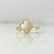 Anillo Trebol VCyA 2.15gr / T7 1/4 / Nacar Blanco Oro Amarillo +4 ©