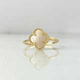 Anillo Trebol VCyA 2.15gr / T7 1/4 / Nacar Blanco Oro Amarillo +4 ©