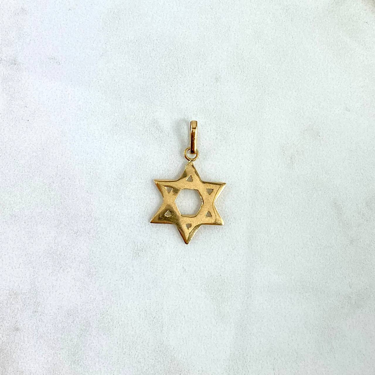 Dije Estrella De David 1.45gr / 2.3cm / Silueta Rustica Oro Amarillo