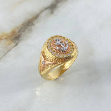 Anillo Ancla Estrella 6.25gr / T9 / Circones Blancos Tres Oros *