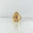 Anillo Virgen Guadalupe Silueta 6.85gr / T6 / Circones Blancos Verdes Fucsias Oro Amarillo