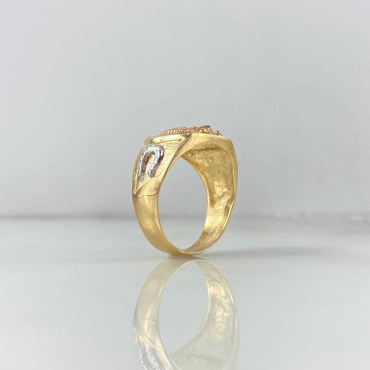 Anillo Caballo 6.15gr / T10 / Circones Blancos Tres Oros *