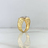 Anillo Rostro de Cristo 7.9gr / T10 / Circones Blancos Dos Oros Amarillo Blanco *