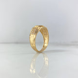 Anillo Centro Rallado 6.2gr / T10 3/4 / Circones Blancos-Verdes Oro Amarillo *