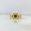 Anillo Centro Rallado 6.2gr / T10 3/4 / Circones Blancos-Verdes Oro Amarillo *