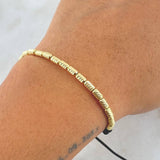 Pulsera Negra Cilindro 1.95gr / 3mm Diamantados 18und Oro Amarillo 18K *