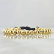 Pulsera Negra Bolas 4.15gr / 5mm Diamantadas 30und Oro Amarillo 18K *