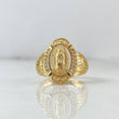 Anillo Virgen Guadalupe Cruz 3.65gr / T5 1/2 / Ovalada Circones Blancos Oro Amarillo