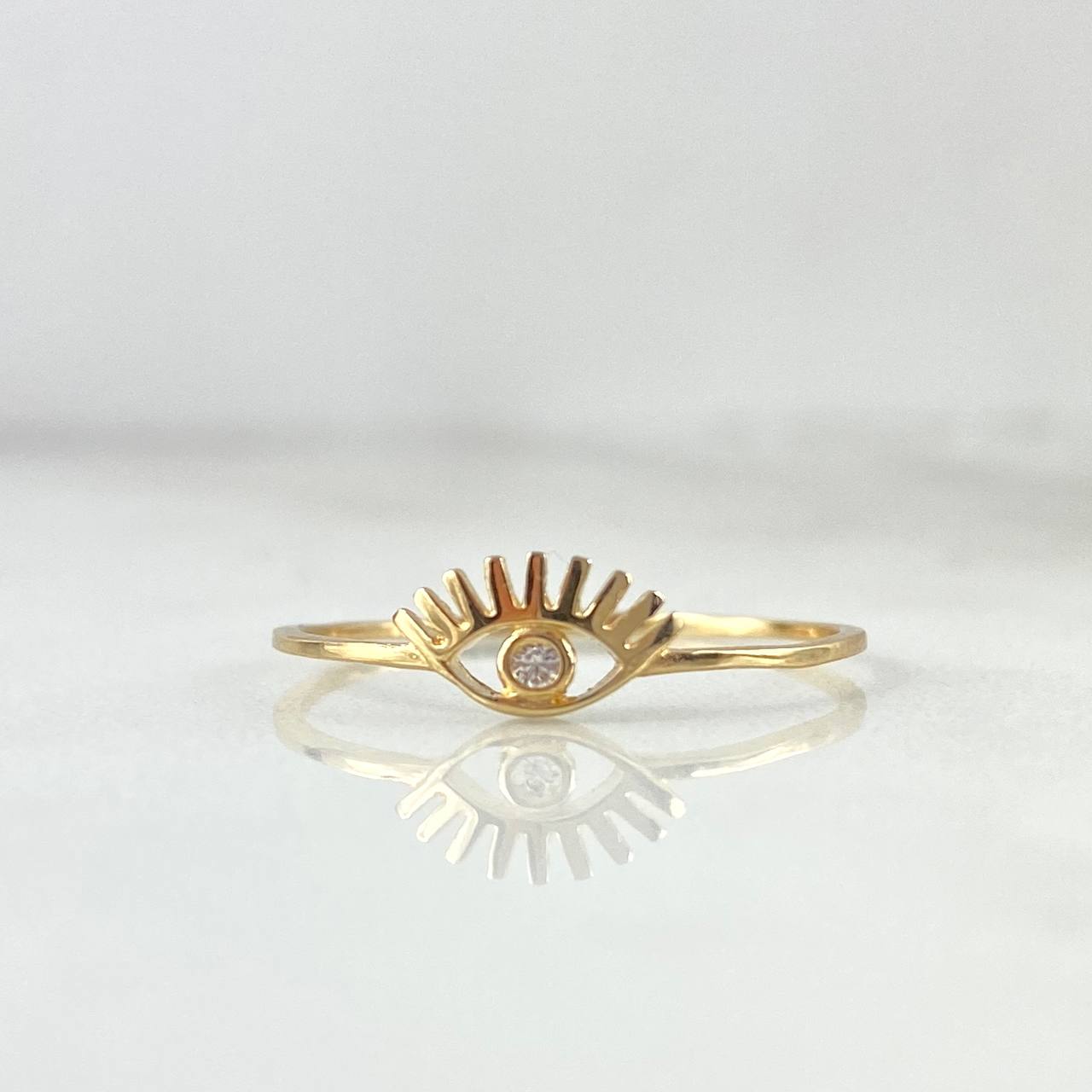 Anillo Ojo 0.75gr / T8 / Circon Blanco Oro Amarillo ©