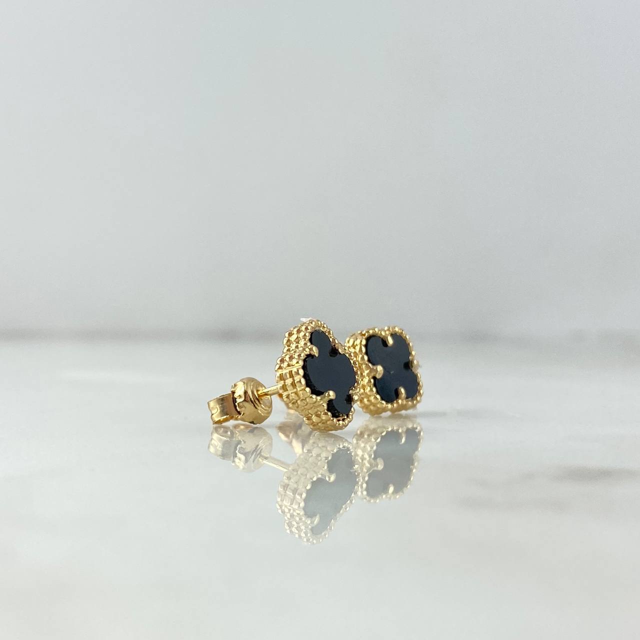 Topos Trebol VCyA 2.95gr / 1cm / Agata Negra Oro Amarillo +4 *