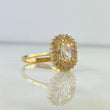 Anillo Solitario Halo 3.55gr / T7 3/4 / Circones Blancos Oro Amarillo