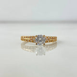 Anillo Solitario Punta Direccional 1.9gr / T5 3/4 / Cirocnes Blancos Oro Amarillo