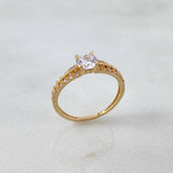 Anillo Solitario Punta Direccional 2.15gr / T7 / Cirocnes Blancos Oro Amarillo